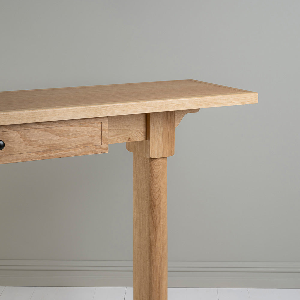 Design Closeup of Keepsake Console Table, Oiled Oak - Nicola Harding