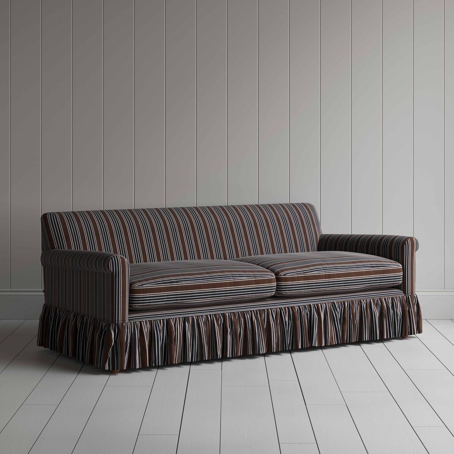 Curtain Call 4 Seater Sofa in Regatta Cotton, Charcoal