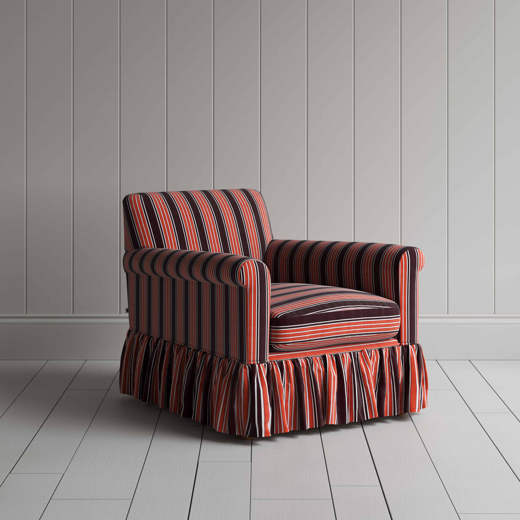 Curtain Call Armchair in Regatta Cotton, Flame - Nicola Harding