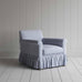 image of Curtain Call Armchair in Ticking Cotton, Aqua Brown