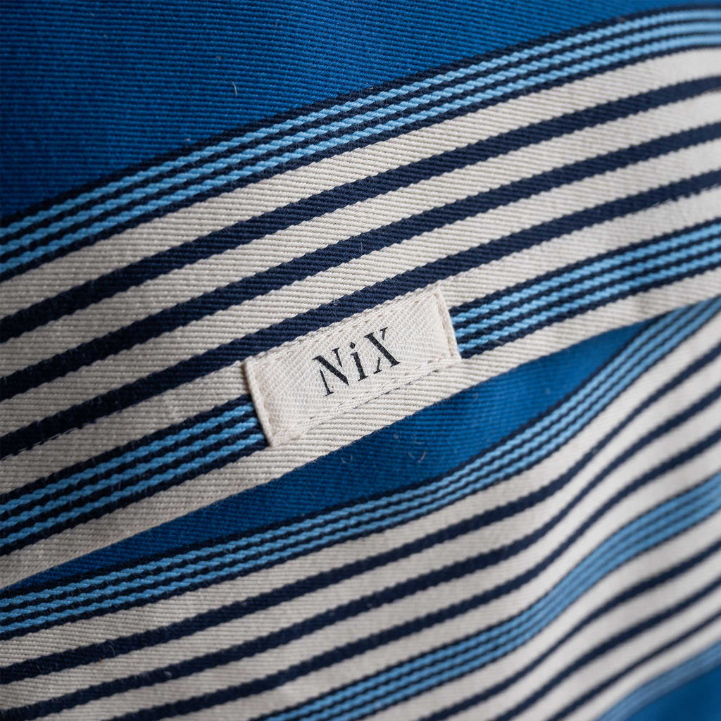 NiX Special tag on the Rectangle Coddle Cushion in Flow Cotton Linen, Cool Blue - Limited Edition