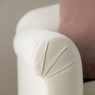 Arm Design Closeup of 3 Seater Sofa in Laidback Linen White(Dove) - Nicola Harding