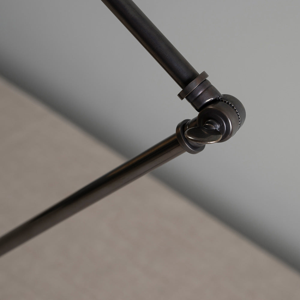 Focused Table Lamp Base in Waxed Brass, Adjustment Liver Closeup - Nicola Harding