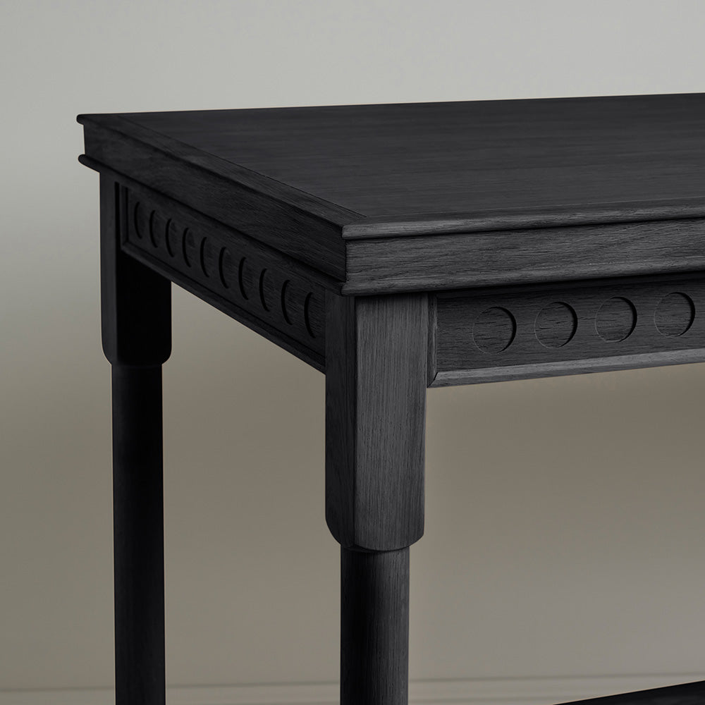 Edge Design Closeup of Black Scribble Desk - NiX By Nicola Harding & Co.