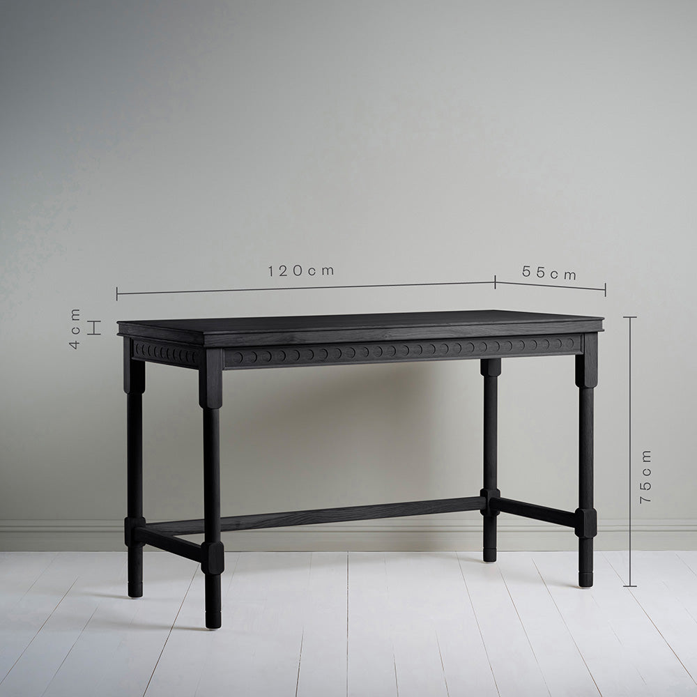 Dimension of Black Scribble Desk Height 75cm, Length 120cm, Width 55cm and shelf Thickness 4cm - By NiX Furniture
