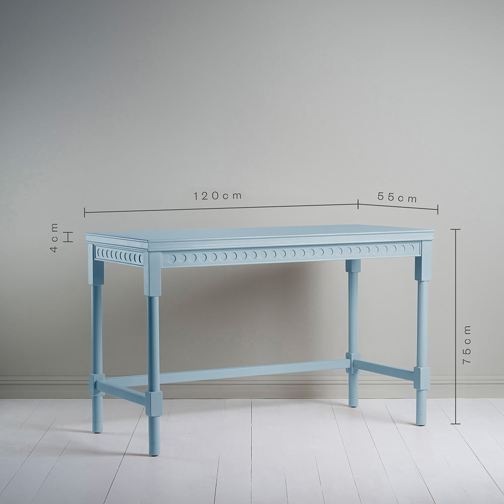 Dimension of sky blue Scribble Desk Height 75cm, Length 120cm, Width 55cm and shelf Thickness 4cm - By NiX Furniture