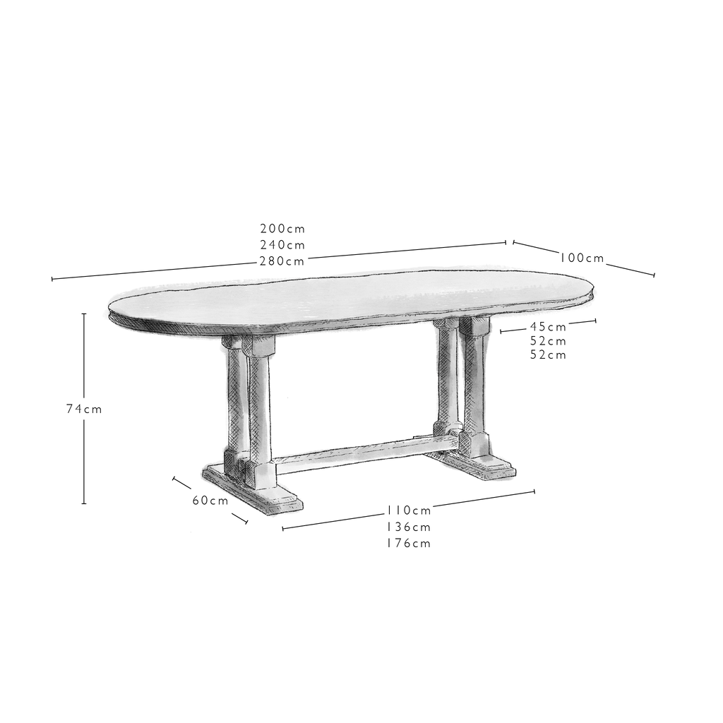 Tuck In Oval Dining Table in Oak