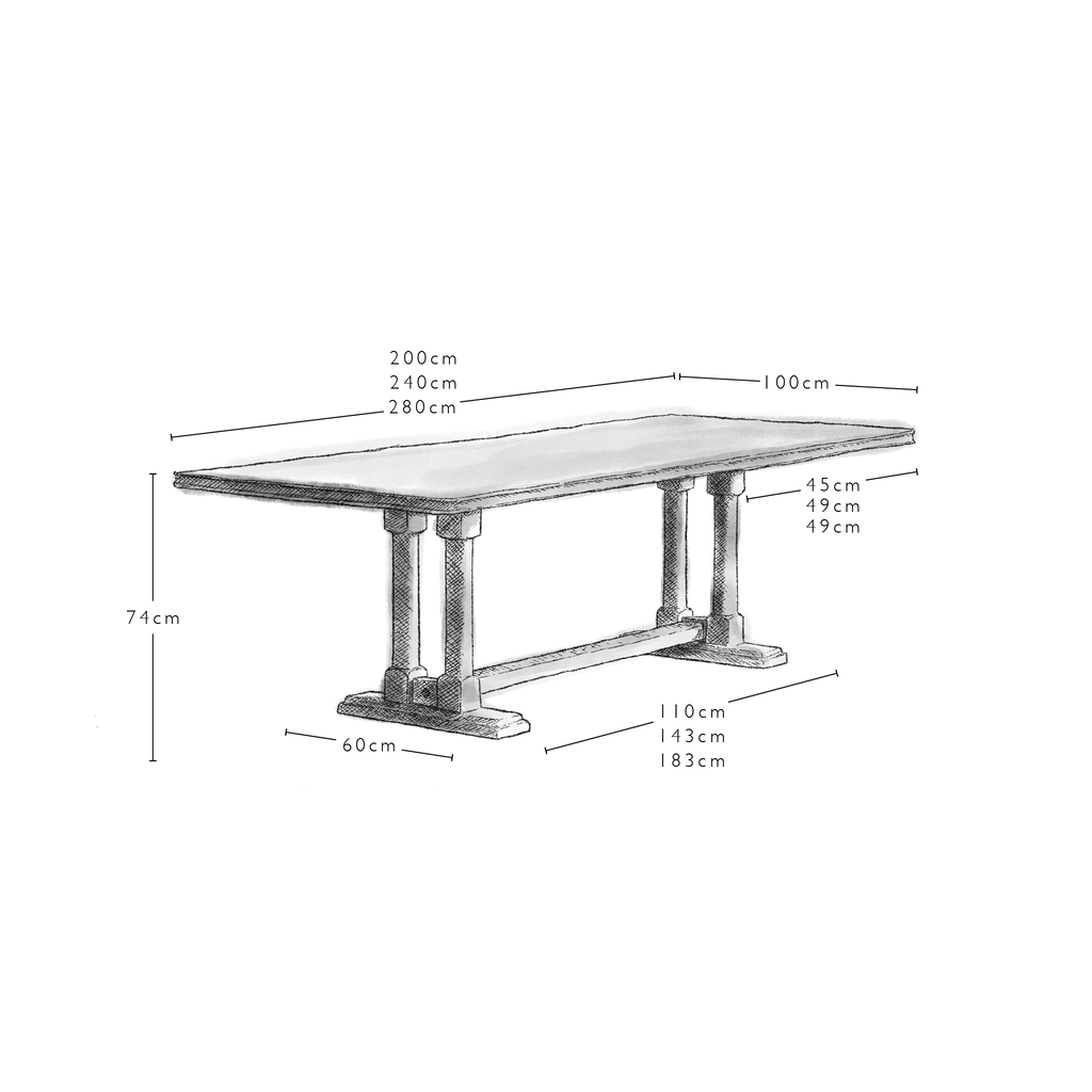 Tuck In Rectangular Dining Table in Oak