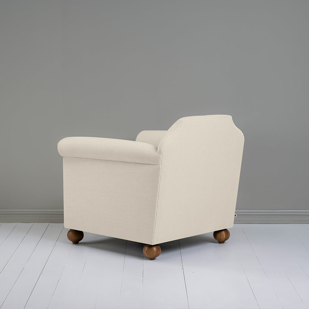 Dolittle Armchair in Laidback Linen Dove Back View - By NiX