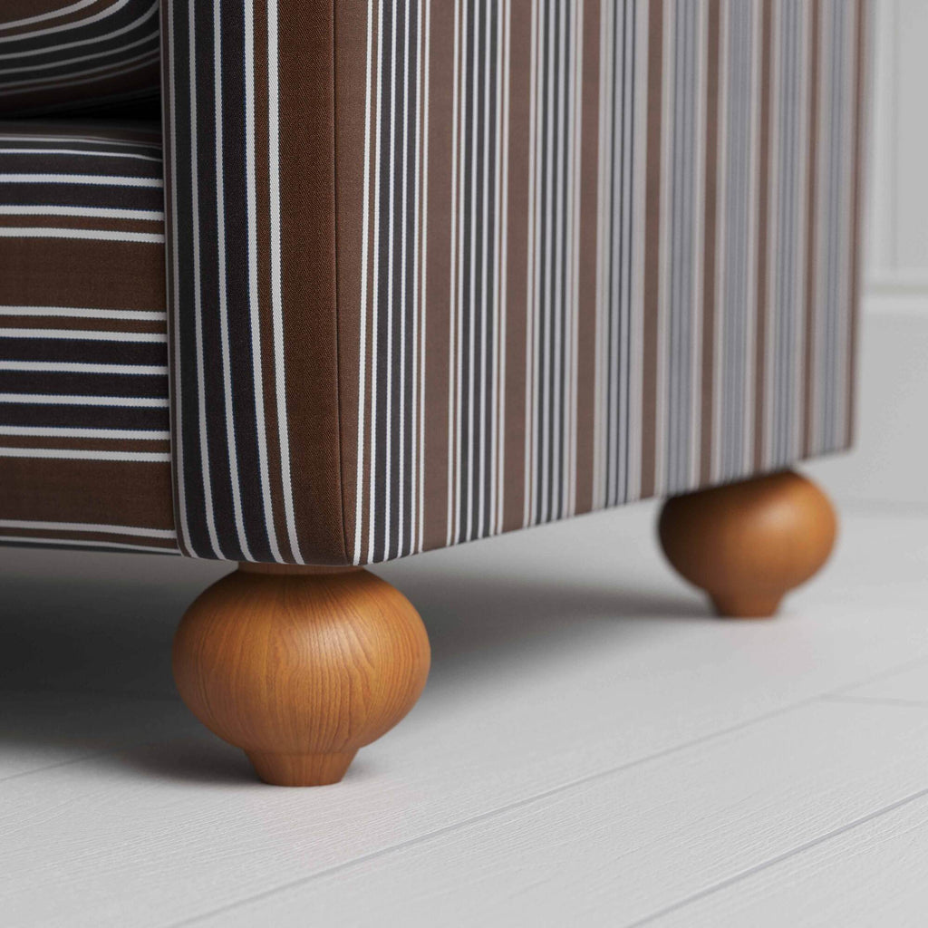 Dolittle in Regatta Cotton, Charcoal, Wooden Feet Design Closeup - Nicola Harding