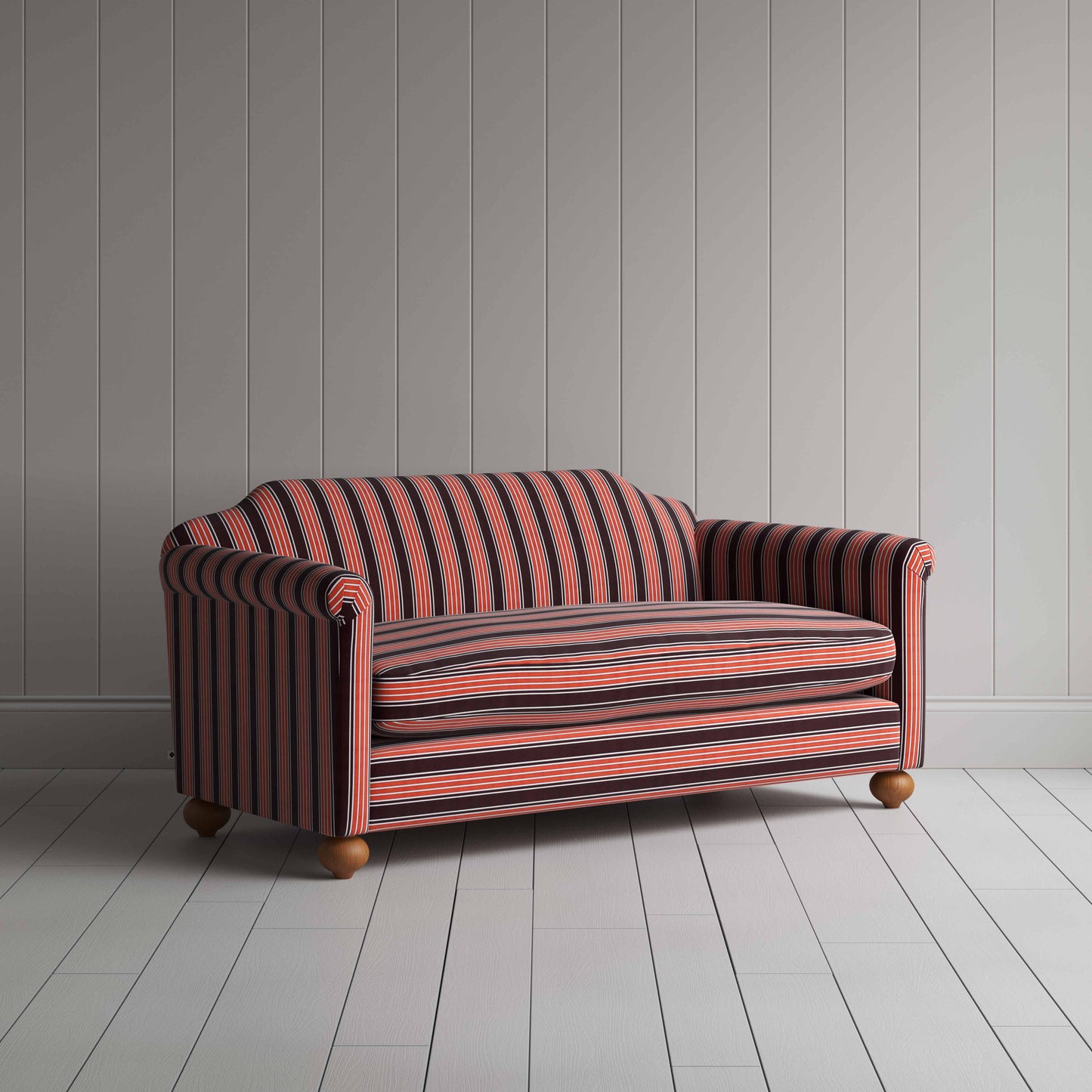 Dolittle 3 Seater Sofa in Regatta Cotton, Flame - Nicola Harding