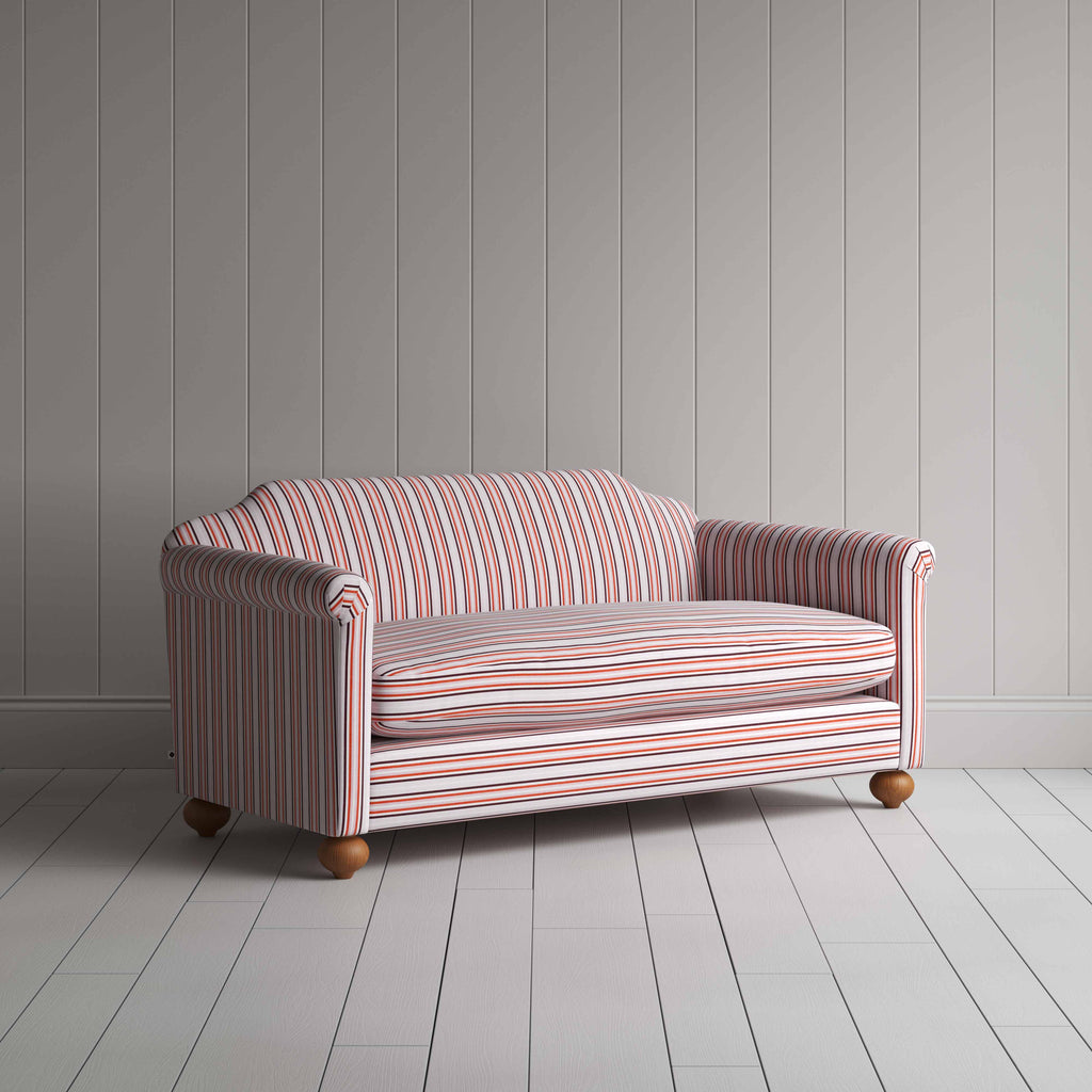 Dolittle 3 Seater Sofa in Slow Lane Cotton Linen, Berry - Nicola Harding