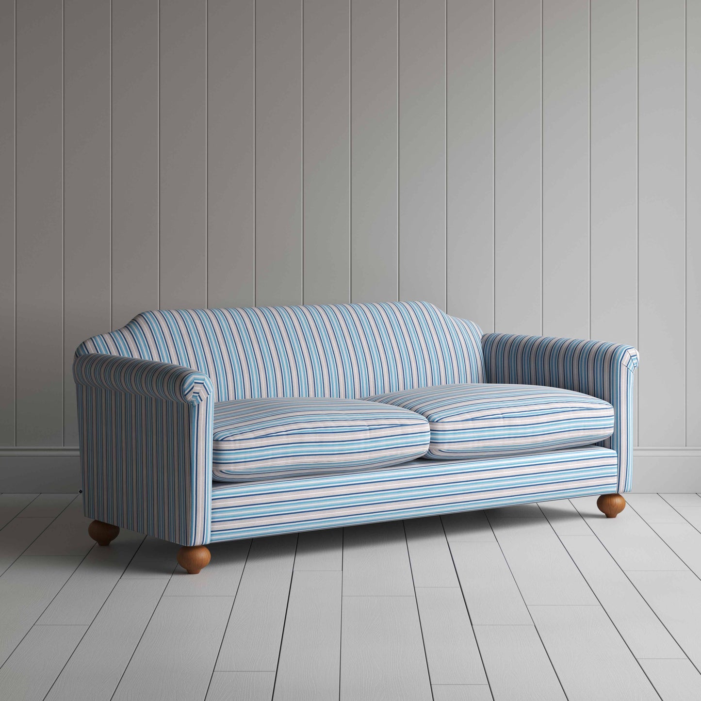 Dolittle 4 Seater Sofa in Slow Lane Cotton Linen, Blue