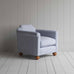 image of Dolittle Armchair in Ticking Cotton, Aqua Brown