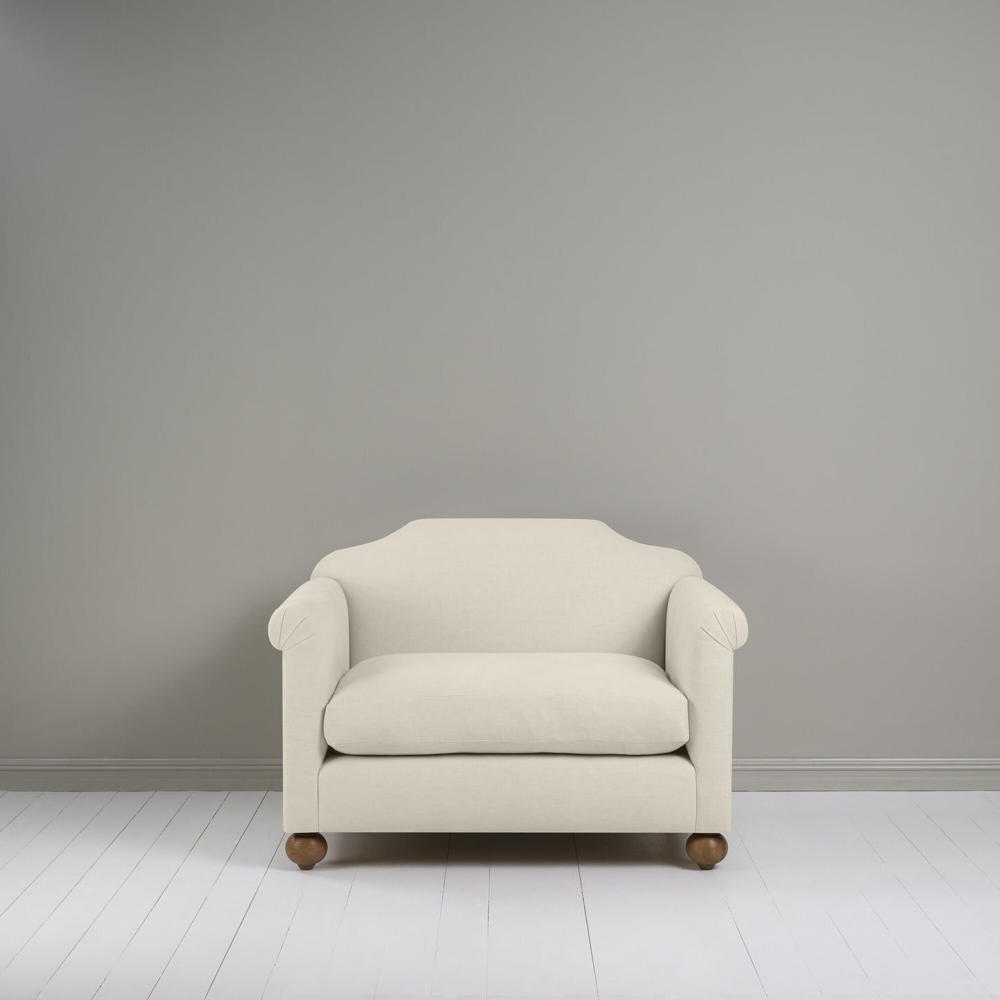 Dolittle Love Seat in Laidback Linen Dove Front-View - NiX