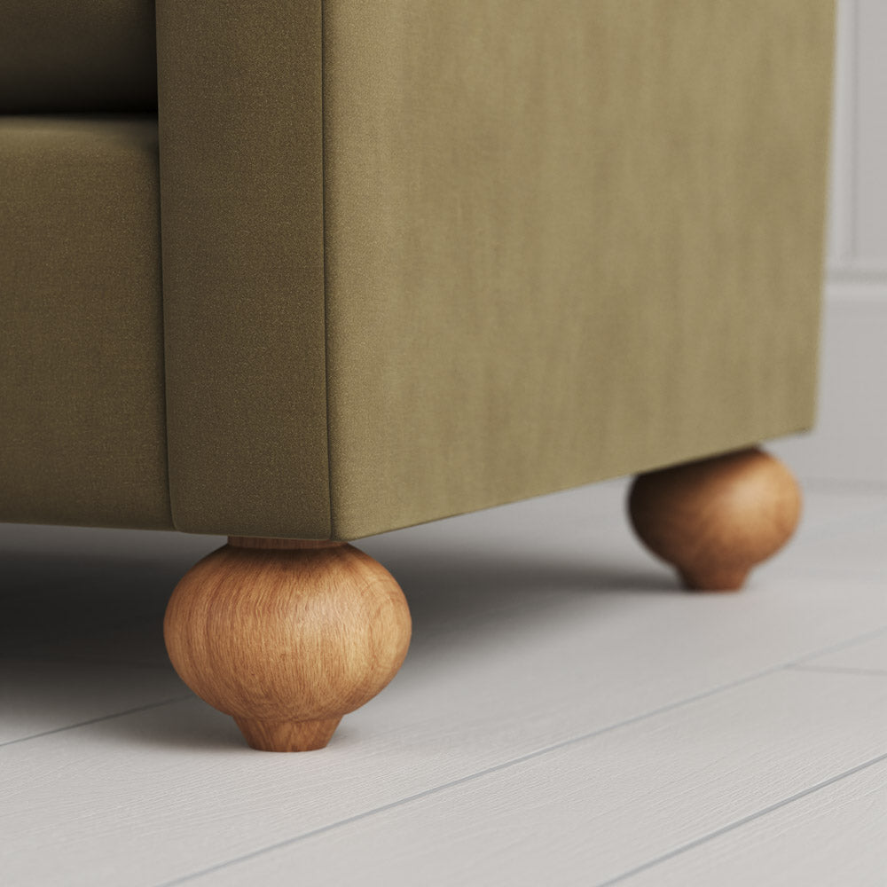 Dolittle Big Love Seat close-up detail of the spherical feet by Nicola Harding.