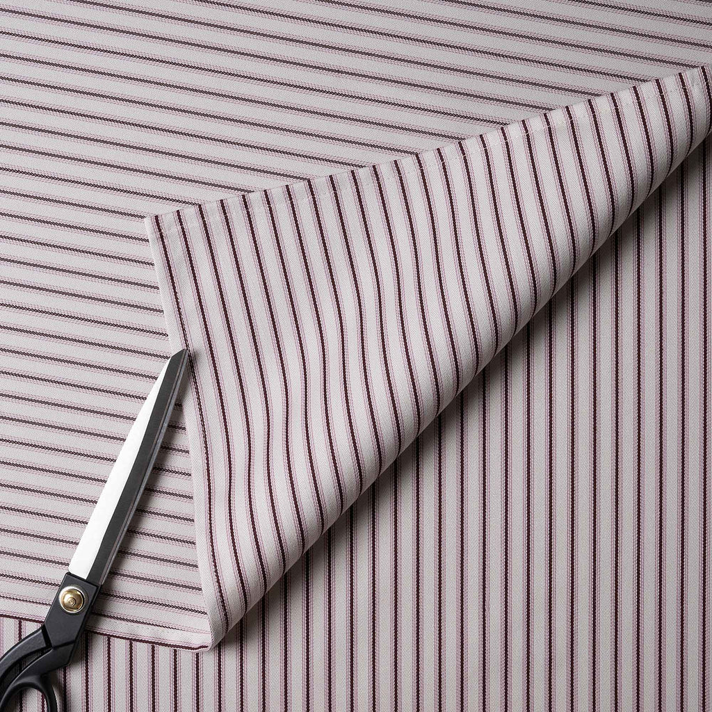 Ticking Cotton, Berry, Fabric With Scissor - Nicola Harding