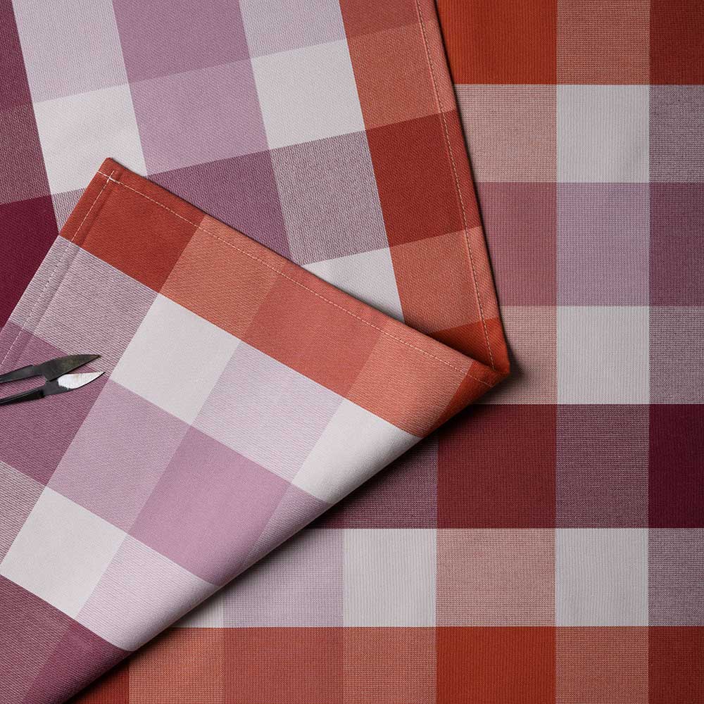 Checkmate Cotton, Berry Fabric With Clipper - By NiX