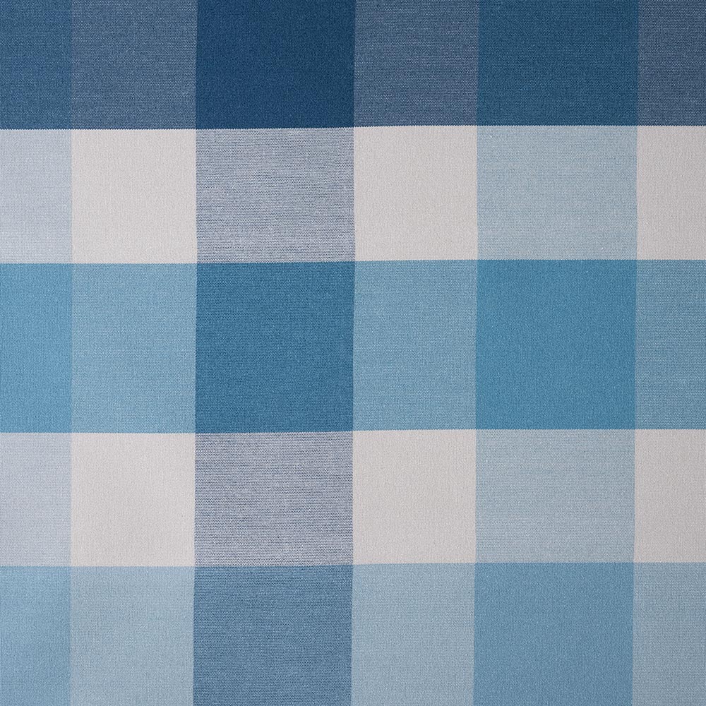 Checkmate Cotton, Blue Fabric Closeup - Nicola Harding