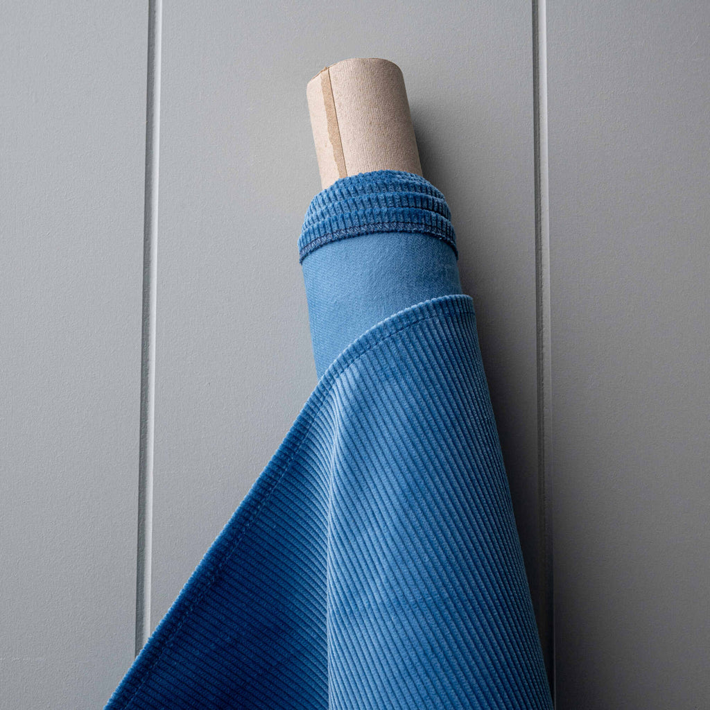 Fabric Roll of Heavy-weight Organic Cotton, Classic Corduroy Harbour Blue