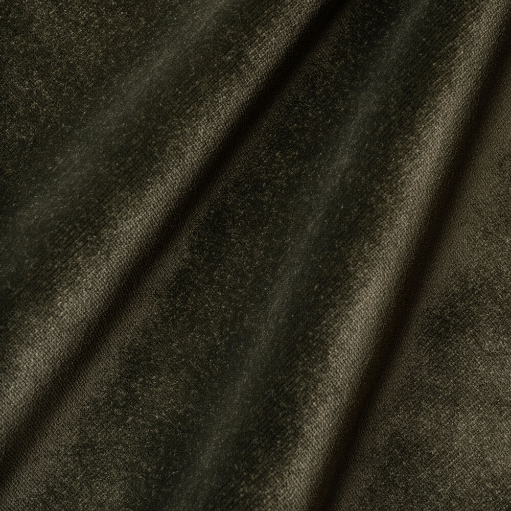 Draped Seaweed velvet fabric showing the soft pile by Nix.