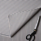 Ticking Cotton, Blue Brown Fabric With Scissor - By Nicola Harding