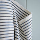 Ticking Cotton Chocolate Navy Fabric Roll By The Metre