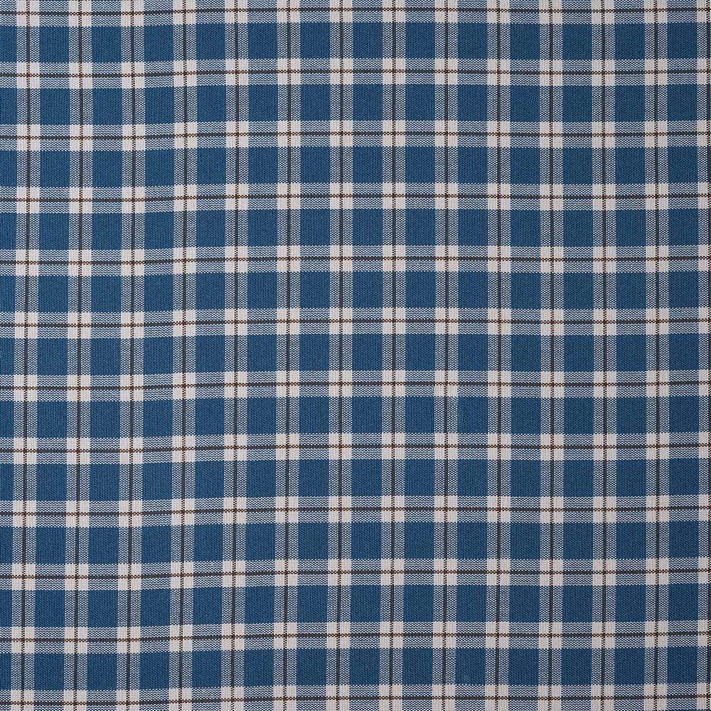 Fabric texture in Well Plaid Cotton, Blue Brown - Nicola Harding