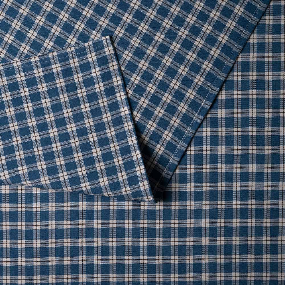  Well Plaid Cotton, Blue Brown 