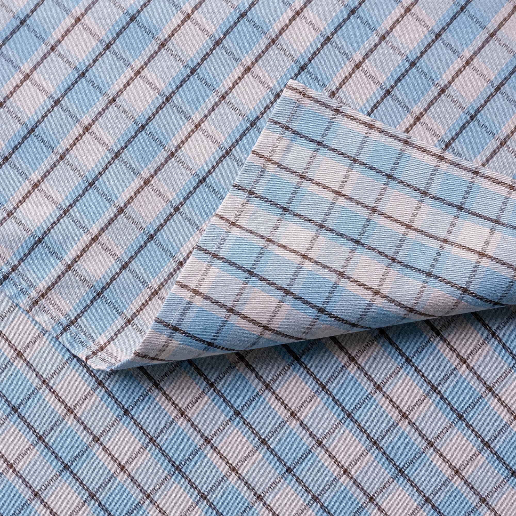 Square Deal Cotton, Blue Brown, Fabric - Nicola Harding