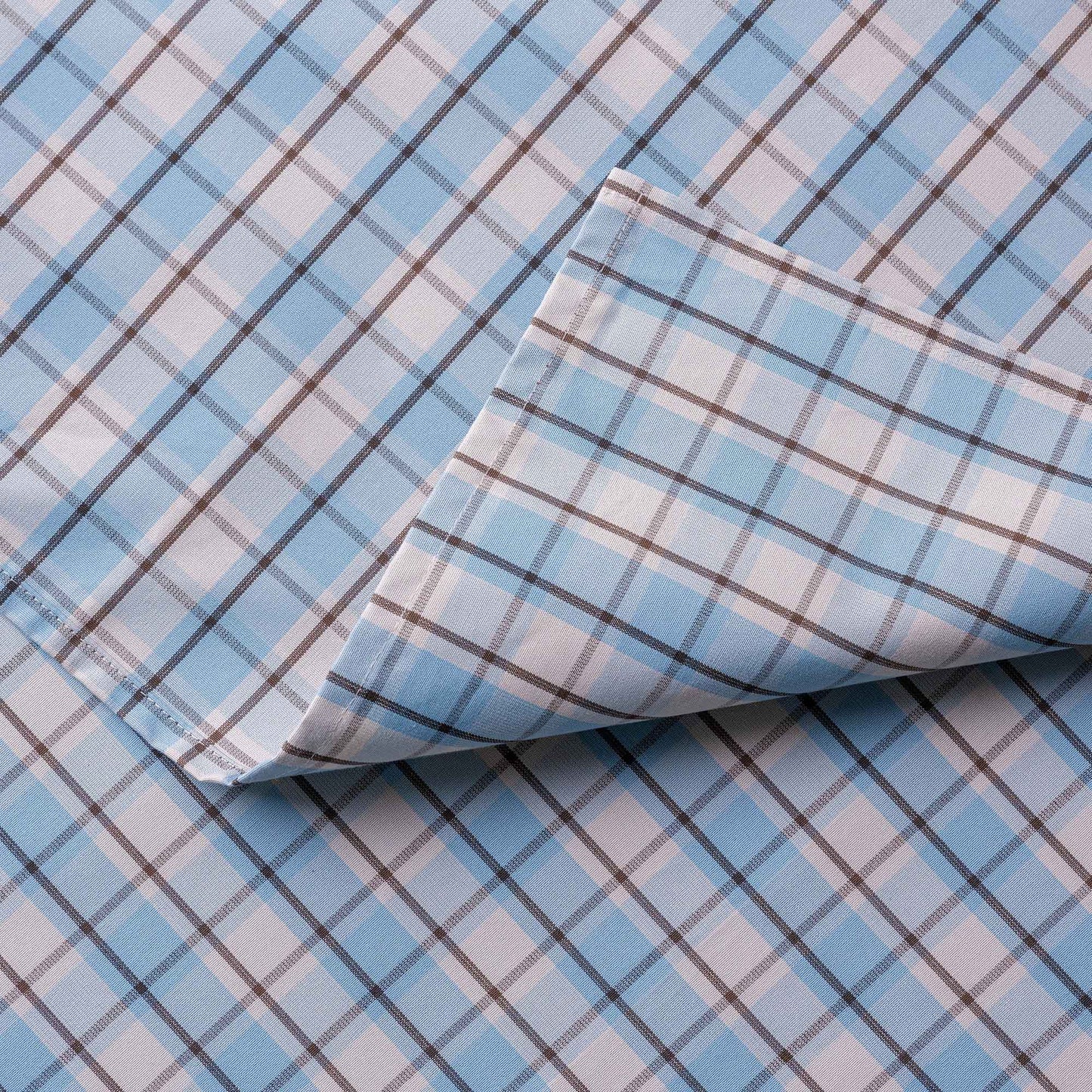 Square Deal Cotton, Blue Brown, Fabric - Nicola Harding