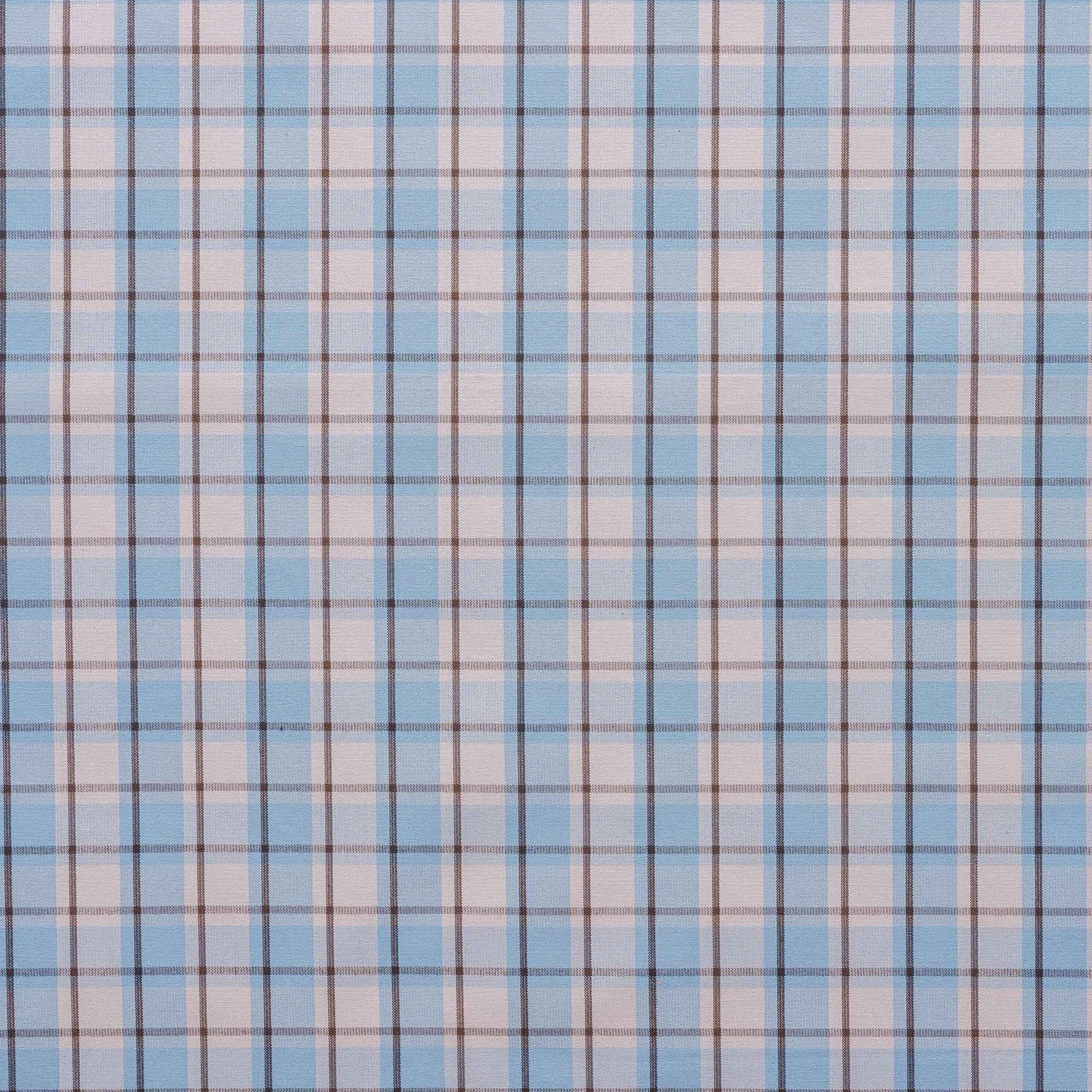 Square Deal Cotton, Blue Brown, Fabric Closeup - Nicola Harding