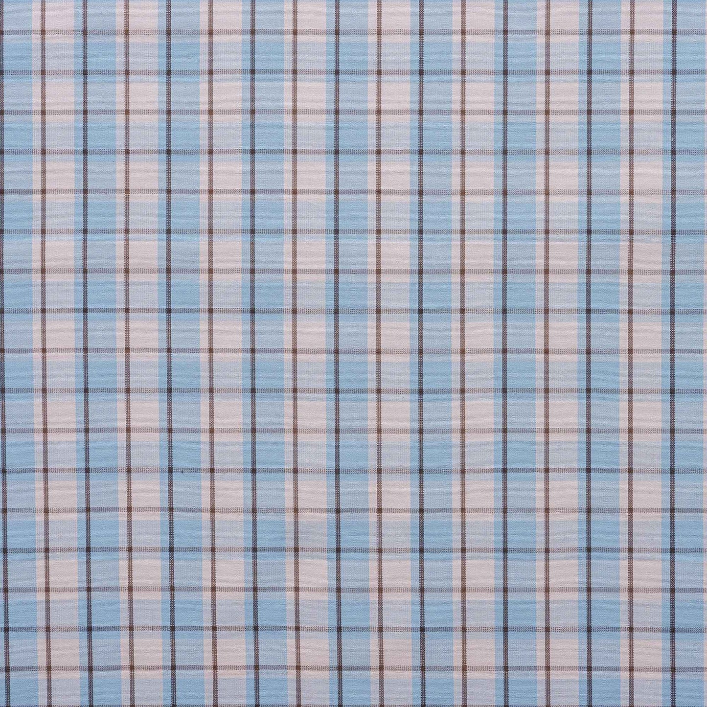 Square Deal Cotton, Blue Brown, Fabric Closeup - Nicola Harding