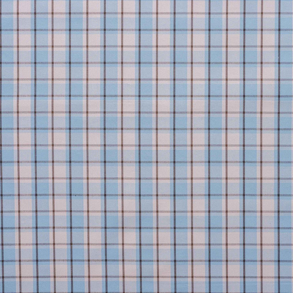 Square Deal Cotton, Blue Brown, Fabric Closeup - Nicola Harding