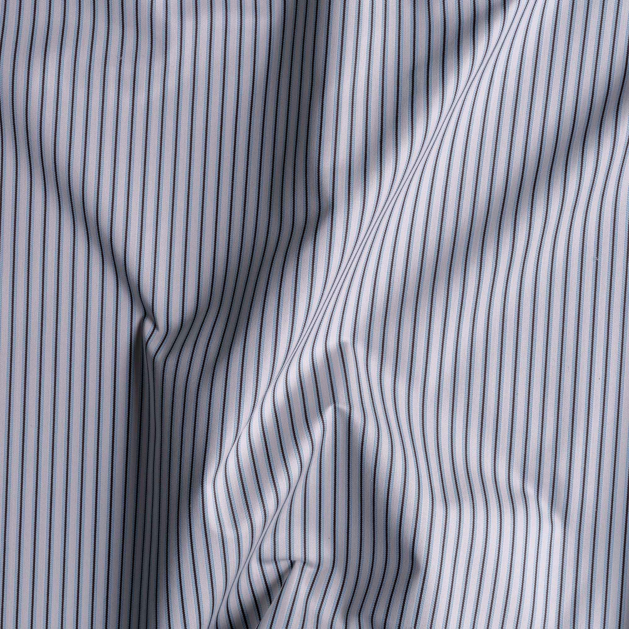 Ticking Cotton, Aqua Brown, Fabric - Nicola Harding