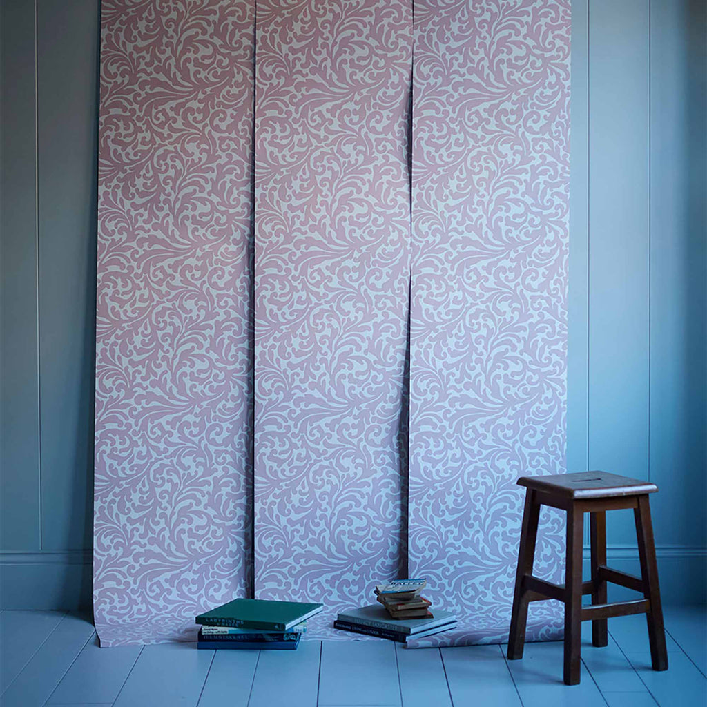 Demo of Filigree Wallpaper in Rose Pink - Nicola Harding