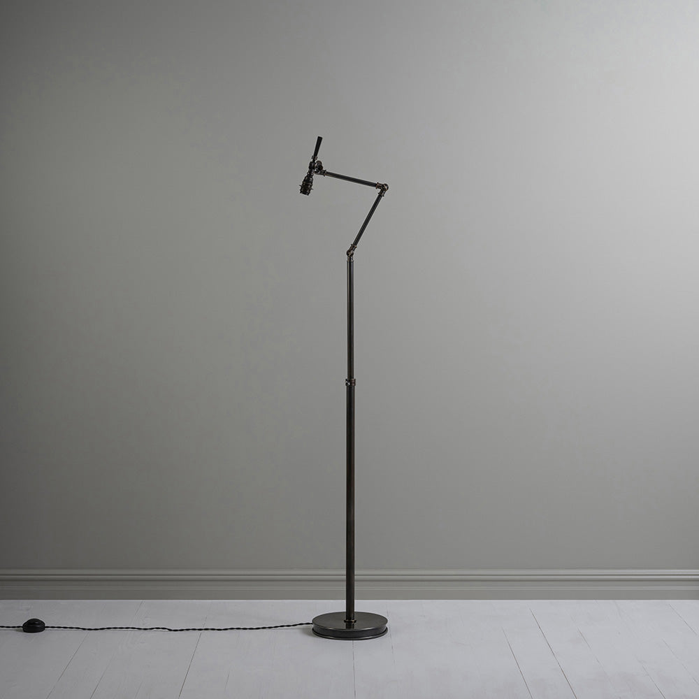Focused Floor Lamp in Waxed Brass, Without Bulb and Lampshade - Nicola Harding