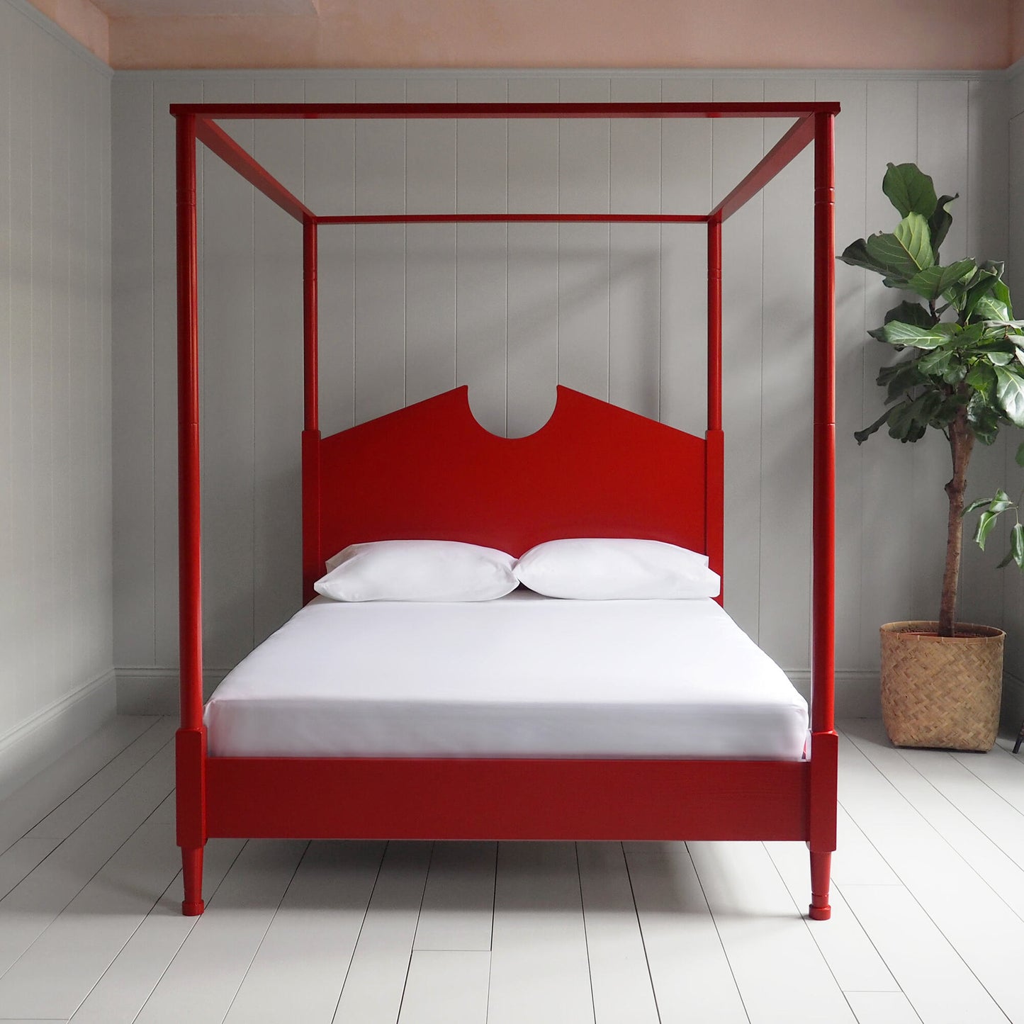 Out for the Count Four Poster Bed in Ruby Red