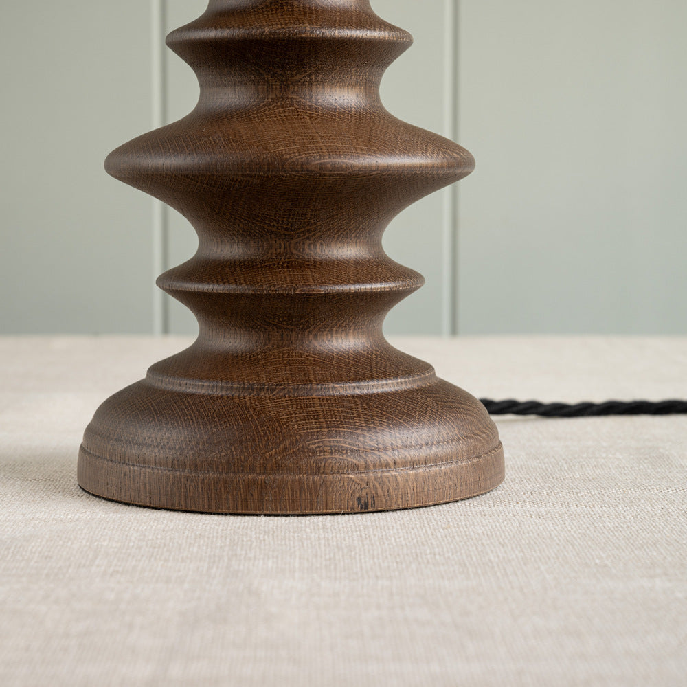 Good Turn Wooden Table Lamp Base in Smoky Oak