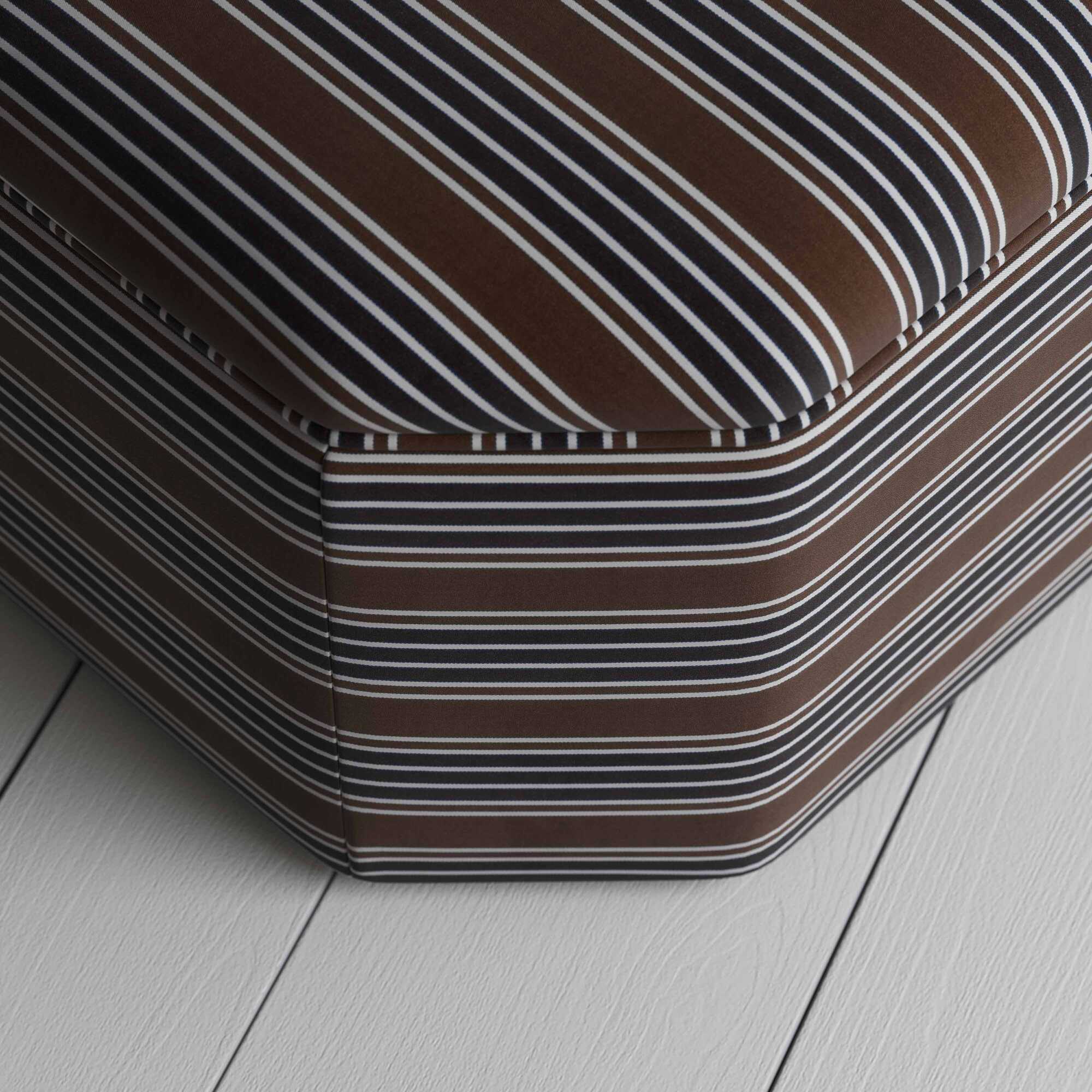 Top View of Ottoman in Regatta Cotton, Charcoal - By Nicola Harding