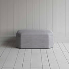 Front View of Ottoman in Ticking Cotton, Blue Brown - By NiX