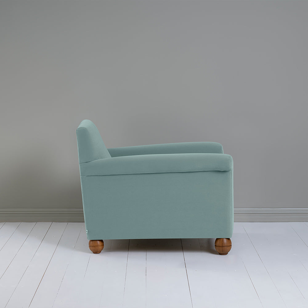 Idler Armchair in Intelligent Velvet Mineral - Nicola Harding