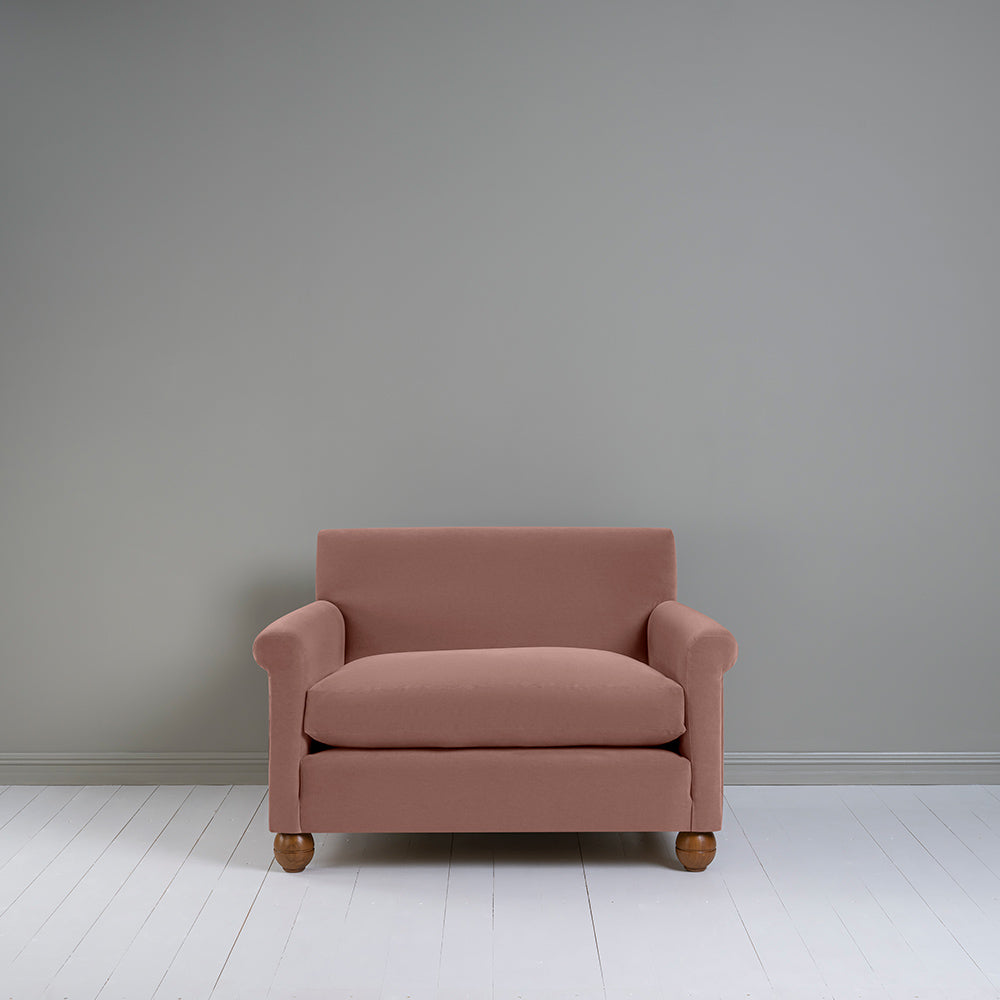 Front View of Love Seat in Intelligent Velvet Dusky Pink - By NiX