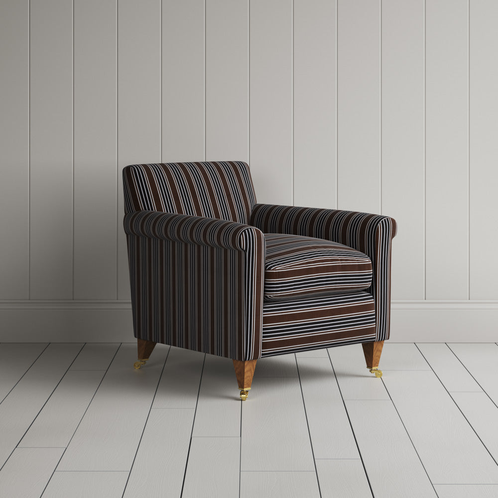 Idler Armchair in Regatta Cotton, Charcoal - Nicola Harding