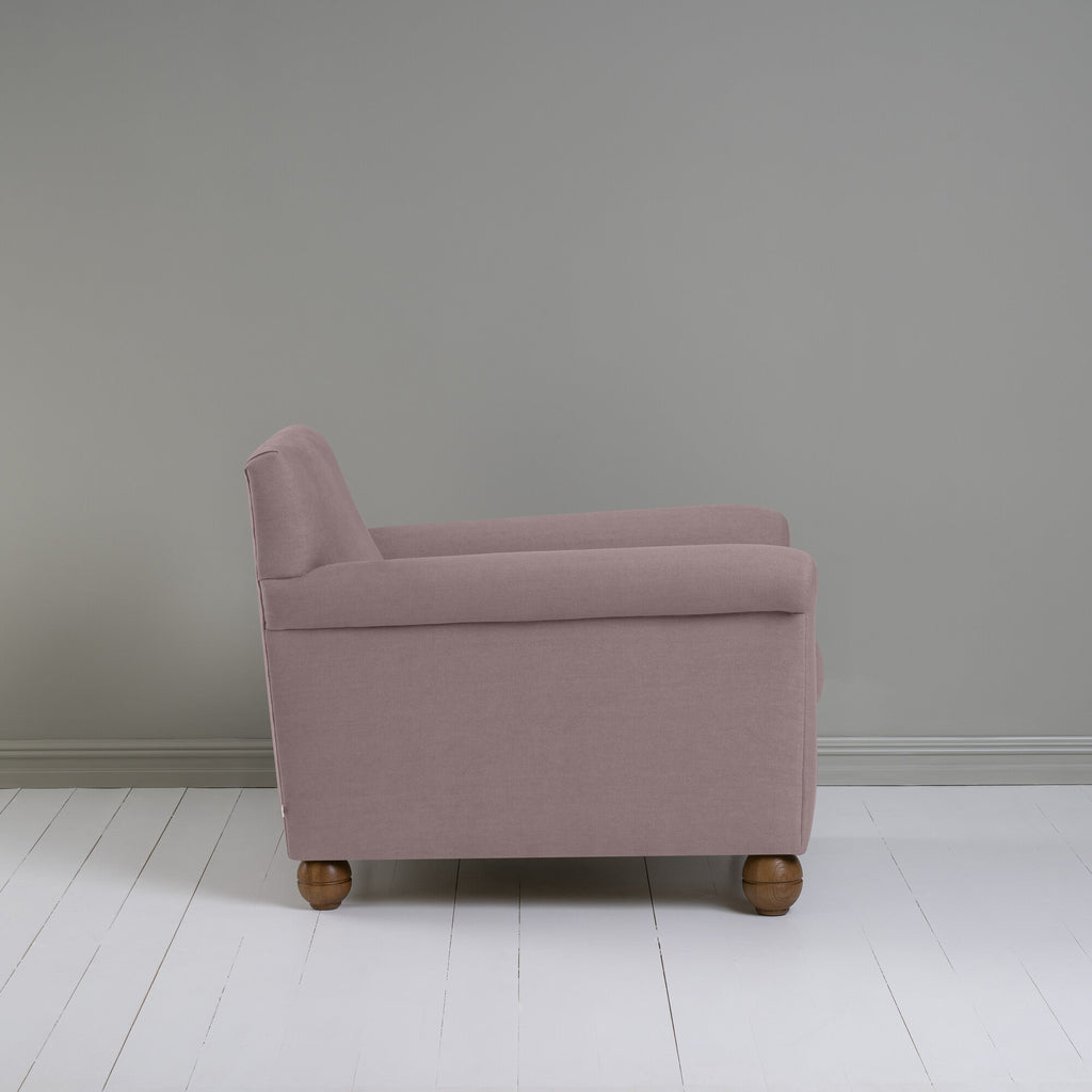 Idler Armchair in Laidback Linen Heather Side View - By NiX