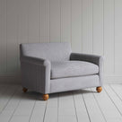 Idler Love Seat in Ticking Cotton, Blue Brown - Nicola Harding