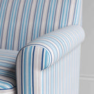 Arm Design Closeup of 4 Seater Sofa in Slow Lane Cotton Linen, Blue - By NiX