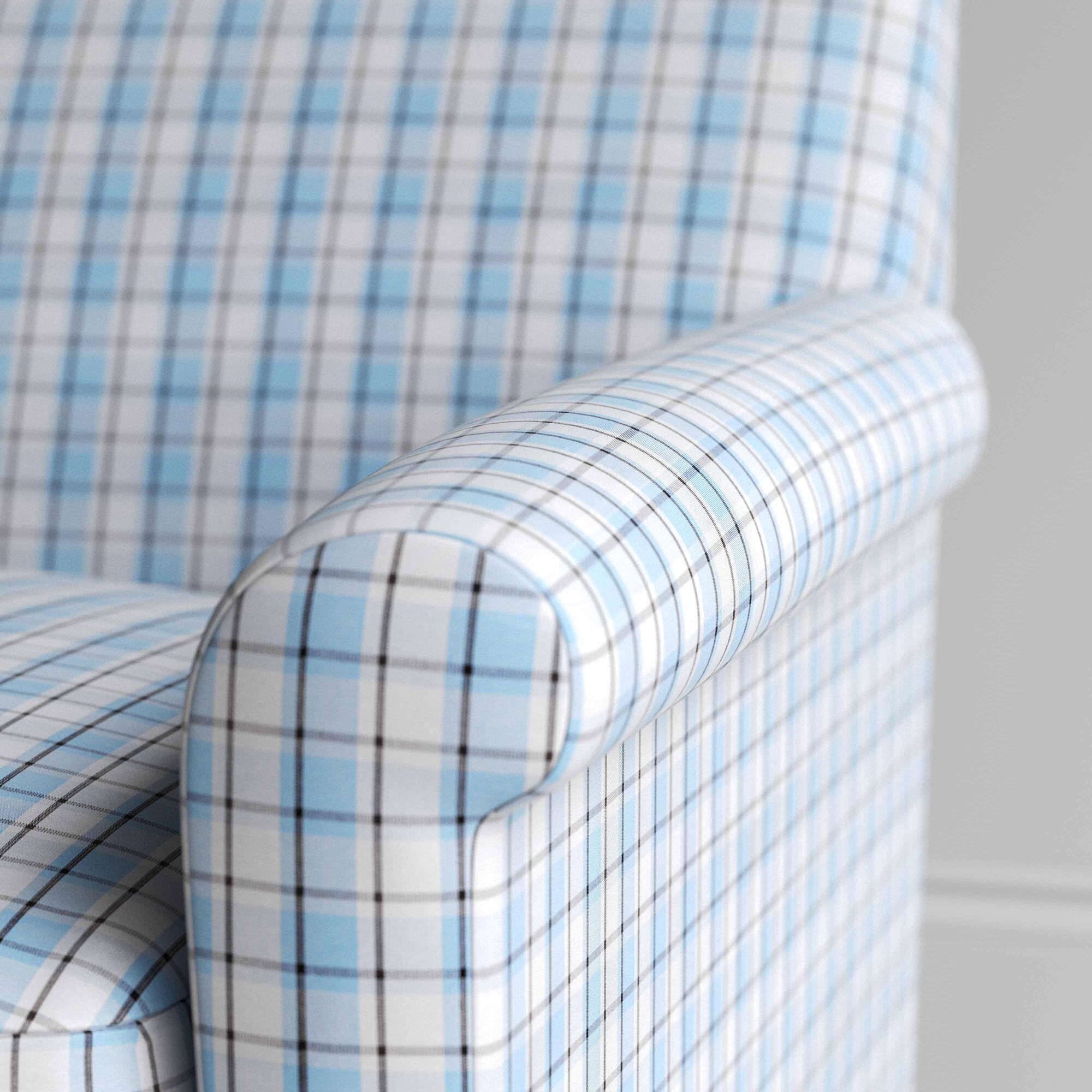 Arm Design Closeup in Square Deal Cotton, Blue Brown