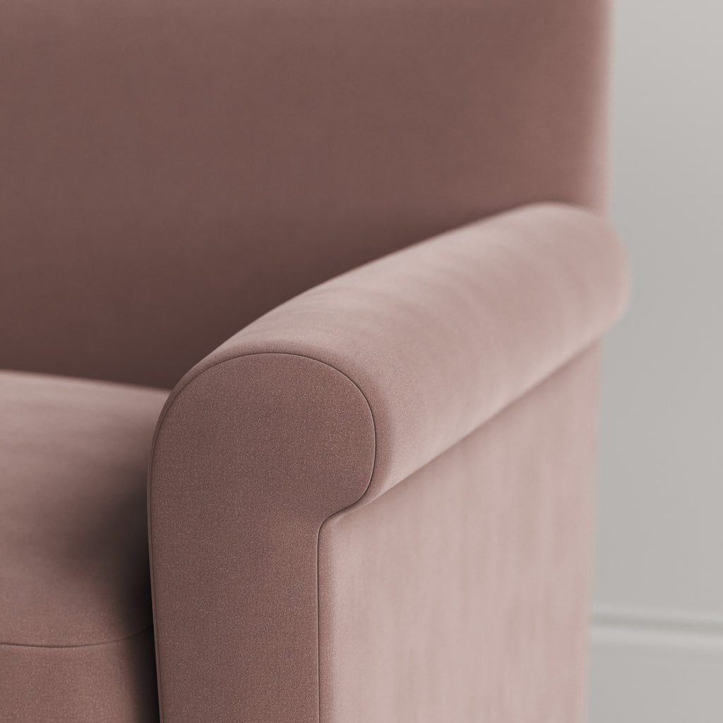 Idler Armchair in Intelligent Velvet Dusky Pink