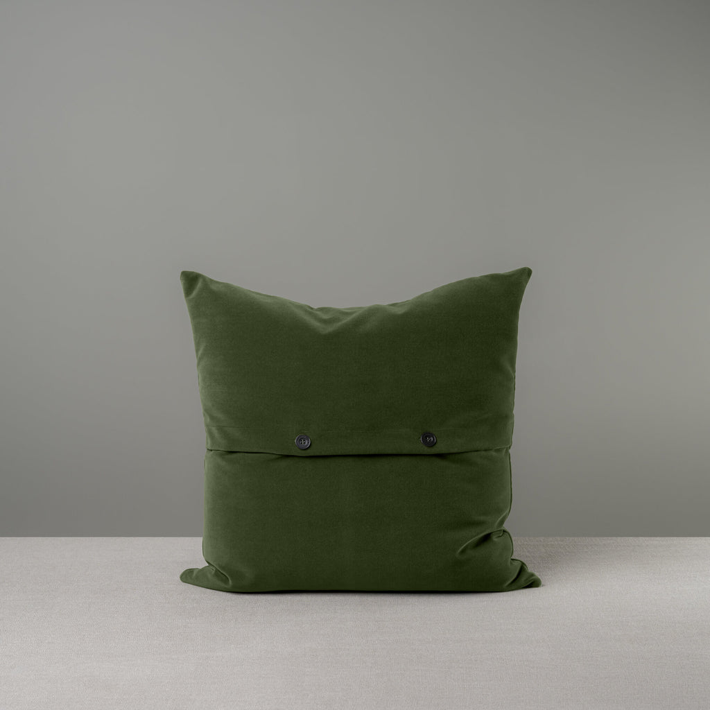 Large Square Kip Cushion in Intelligent Velvet, Juniper With Black Buttons